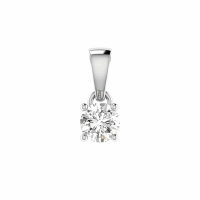 Diamond Solitaire Pendant With 0.08ct Diamonds In 9K White Gold