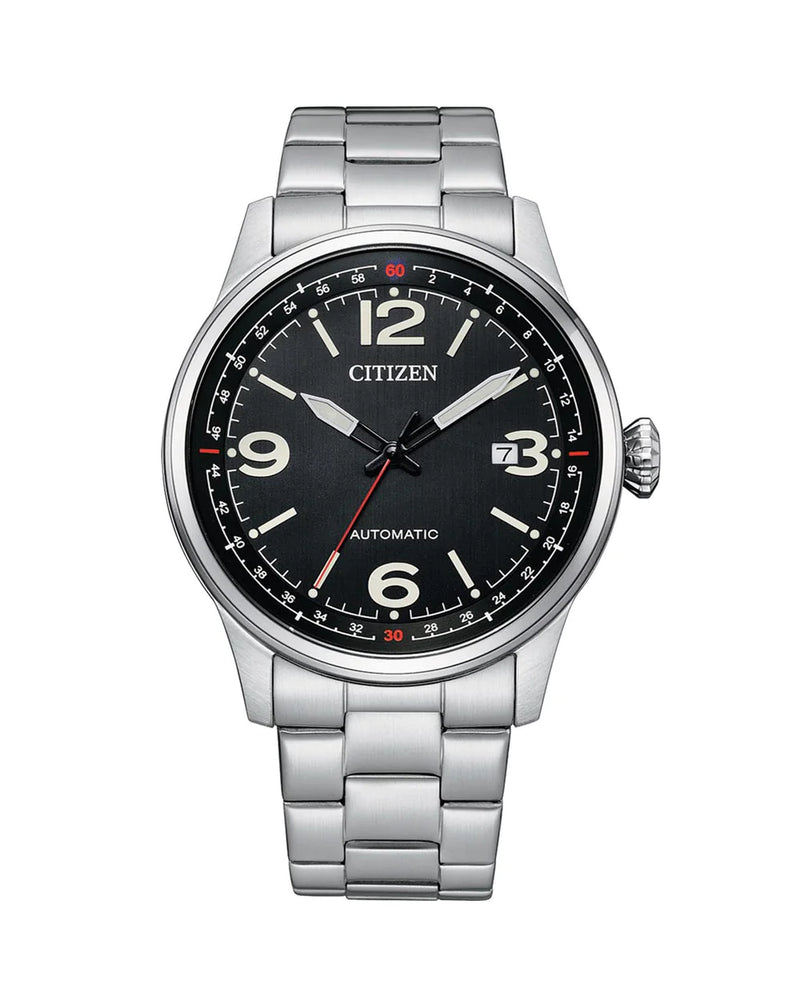 Citizen Automatic Stainless Steel Black Dial Watch NJ0160-87E