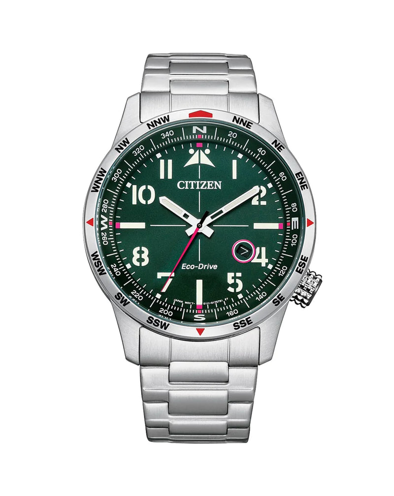 Citizen Eco Drive Bracelet Green Dial Watch BM7551-84X