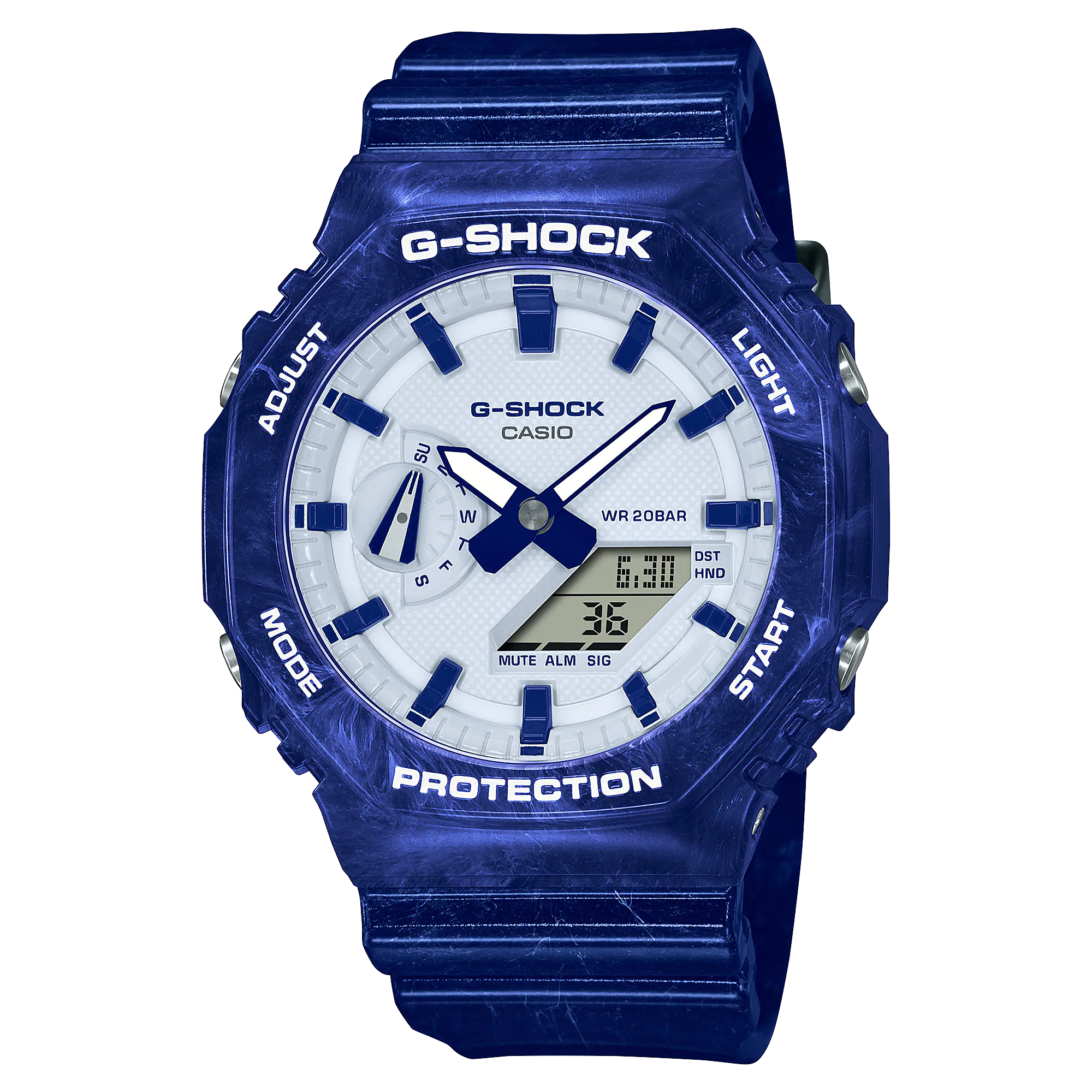 G-Shock Digital Analog Blue Resin Band Watch GA2100BWP-2A