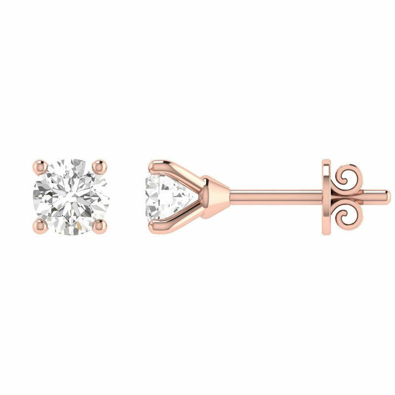 Diamond Stud Earrings With 0.46ct Diamonds In 18K Rose Gold
