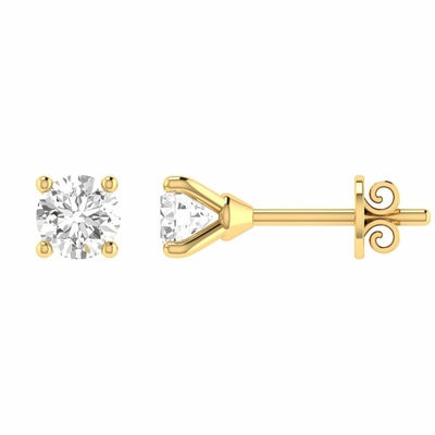 Diamond Stud Earrings With 0.08ct Diamonds In 9K Yellow Gold