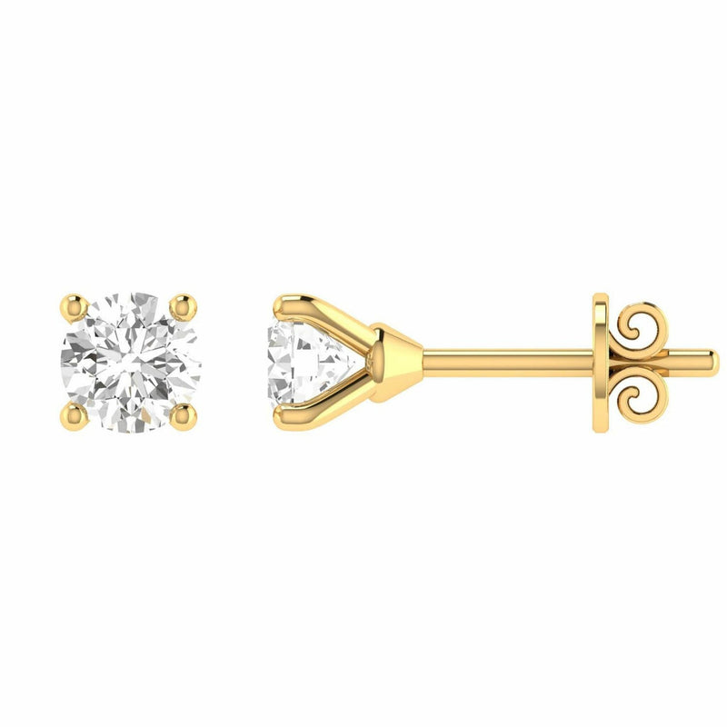 Diamond Stud Earrings With 0.08ct Diamonds In 9K Yellow Gold