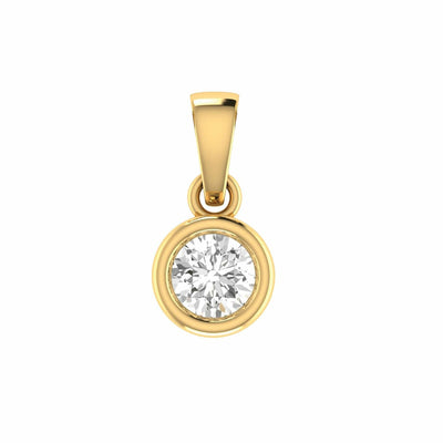 Diamond Solitaire Pendant With 0.40ct Diamonds In 18K Yellow Gold