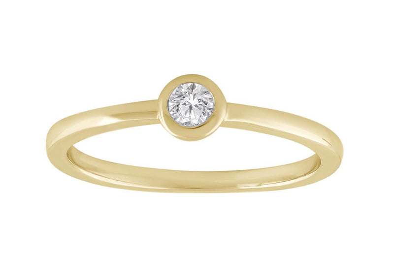 Solitaire Ring with 0.25ct Diamond In 9K Yellow Gold