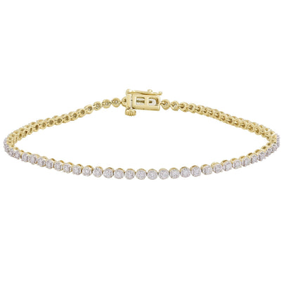 Bracelet with 1ct Diamonds in 9K Yellow Gold