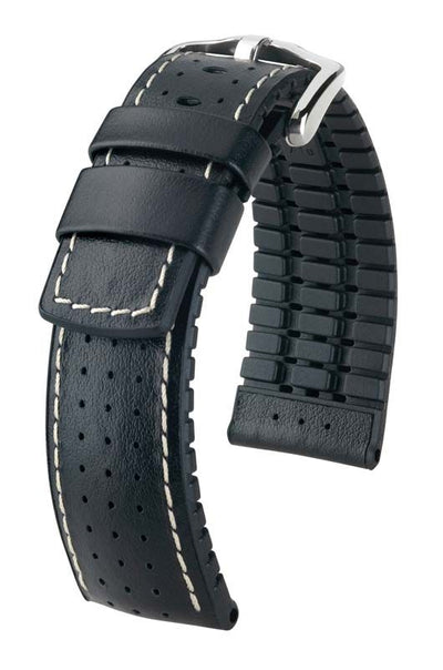 Hirsch Tiger L Premium Black Leather Band