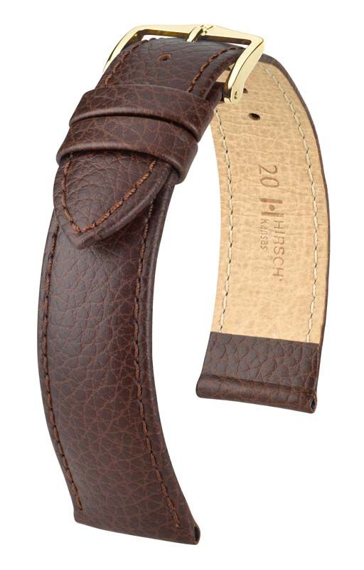 Hirsch Kansas M Durable Brown Leather Band