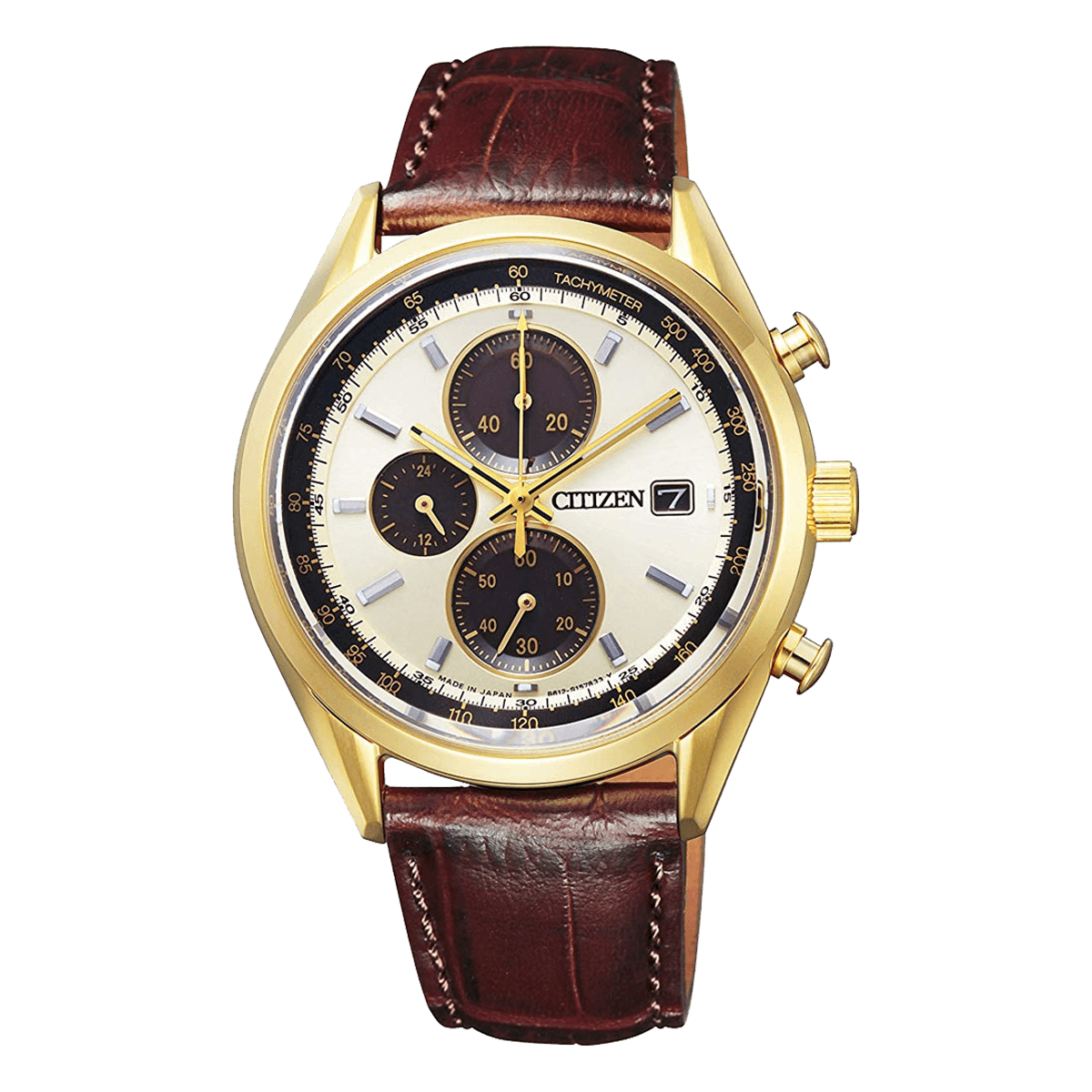 Citizen Eco Drive Leather Ivory Dial Watch CA0452-01P