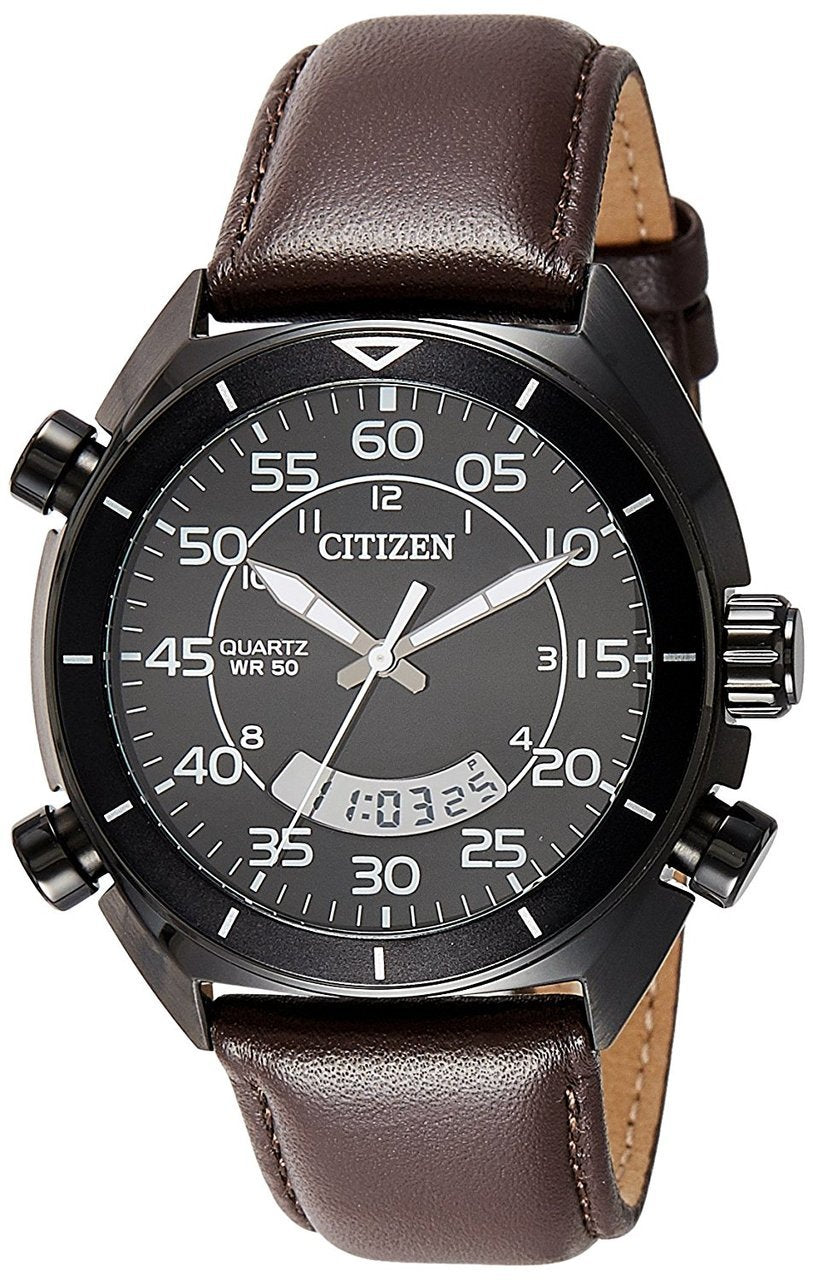 Citizen Analog Digital Black Dial Jm5475-0 Mens Watch