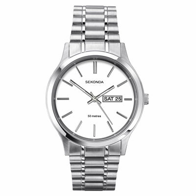 Sekonda Silver Case White Dial Watch SK1809