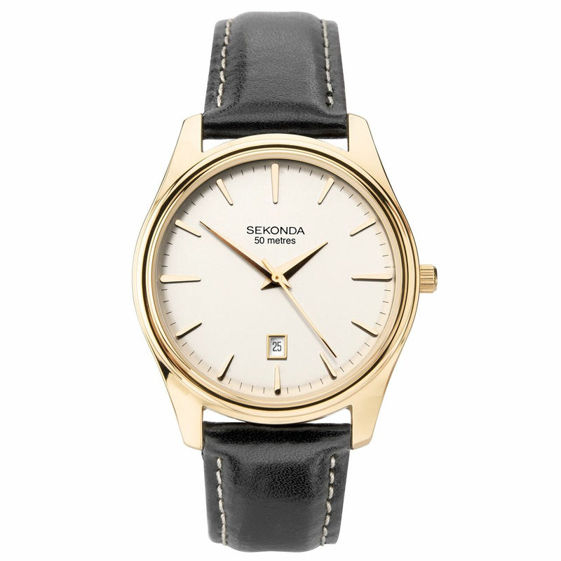 Sekonda Gold Case White Dial SK1782 Mens Watch