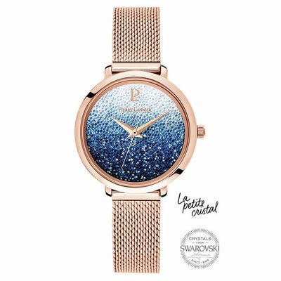 Pierre Lannier La Petite Cristal Rose Gold Blue/Rose Gold Mesh