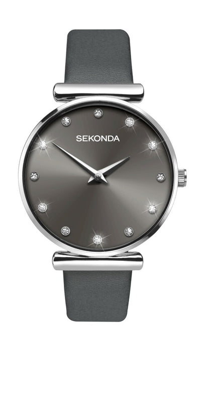 Sekonda Gun Dial Dark Grey Strap Womens Watch