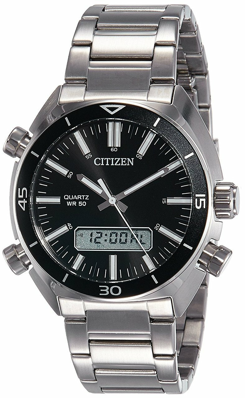 Citizen Analog Digital Black Dial Jm5460-51E Mens Watch