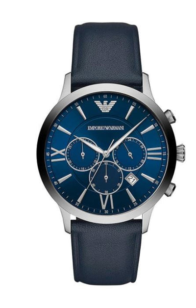 Emporio Armani Men's Blue Dial Chronograph Watch Stainless Steel AR11226