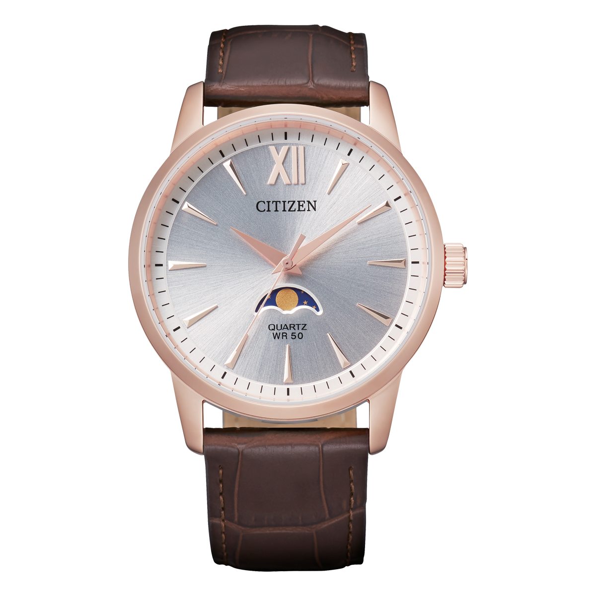 Citizen Brown Leather Moonphase Dress Watch AK5003-05A