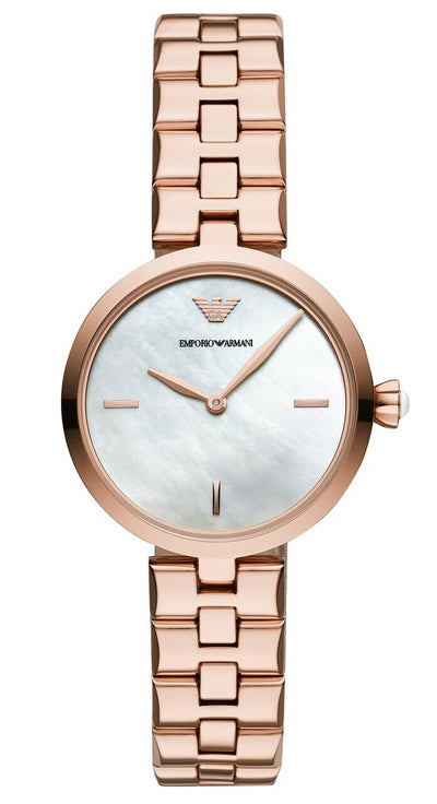 Emporio Armani Two-Hand Rose Gold-Tone Womens Watch