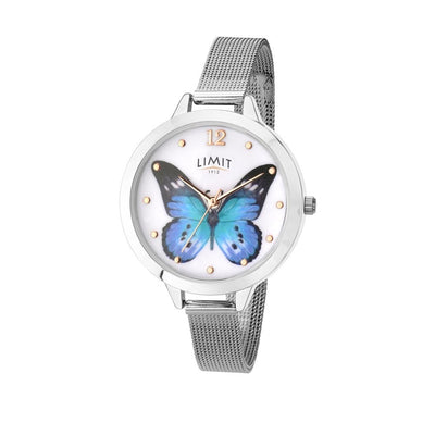 Limit Blue Butterfly Silver Womens Watch