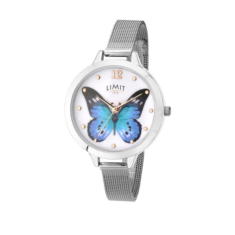 Limit Blue Butterfly Silver Womens Watch