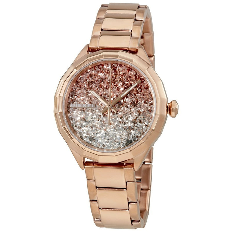 Diesel Kween B Glitter Dial Rose Gold-Tone Womens Watch