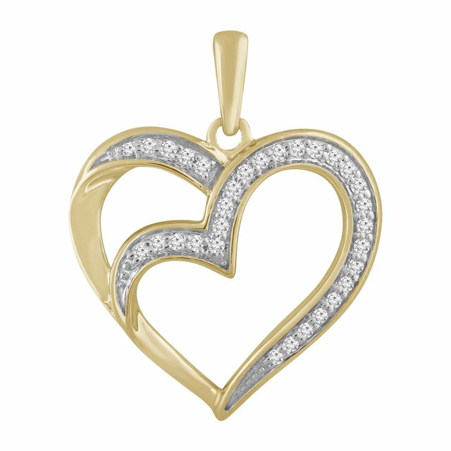 Heart Pendant With 0.08ct Diamond In 9K Yellow Gold