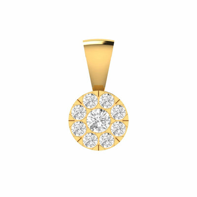 Cluster Diamond Pendant With 0.33ct Diamonds In 9K Yellow Gold