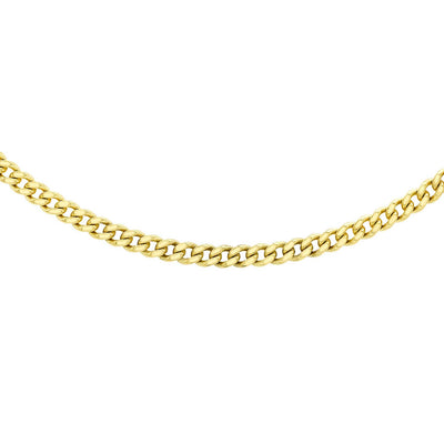 9K Yellow Gold Solid Diamond Cut Curb Chain 40-45cm