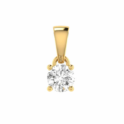 Diamond Solitaire Pendant With 0.50ct Diamonds In 18K Yellow Gold