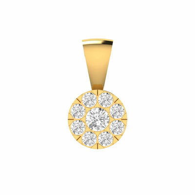 Cluster Diamond Pendant With 0.50ct Diamonds In 9K Yellow Gold