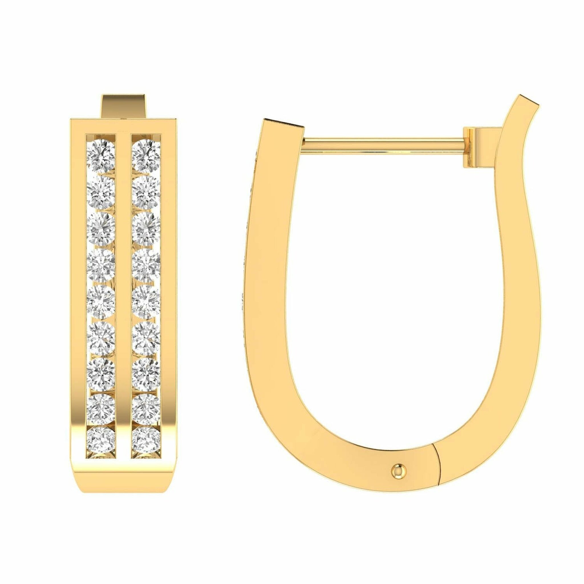 Diamond Huggie Earrings With 0.75ct Diamonds In 9K Yellow Gold