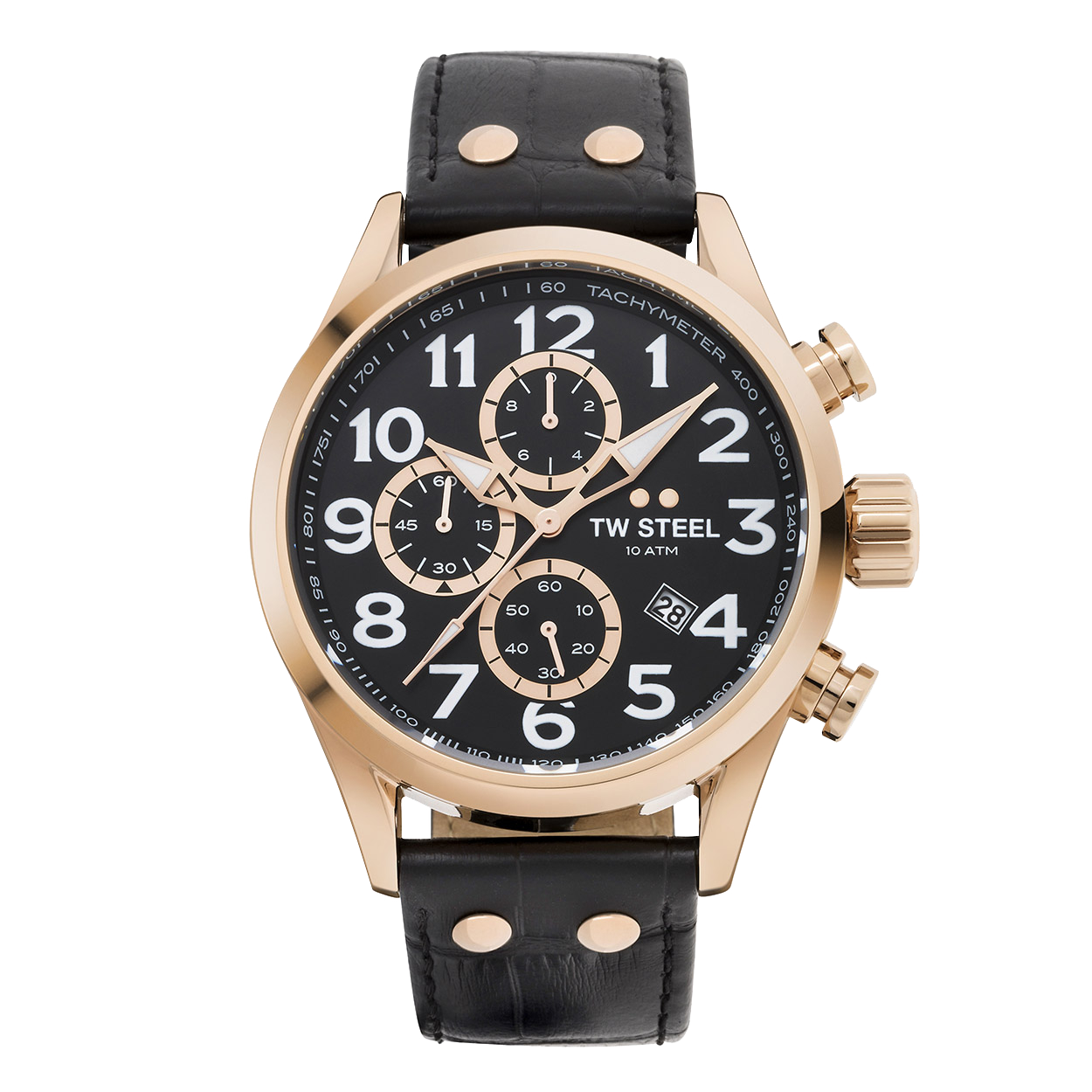 TW Steel Volante 48mm Chronograph Black Leather