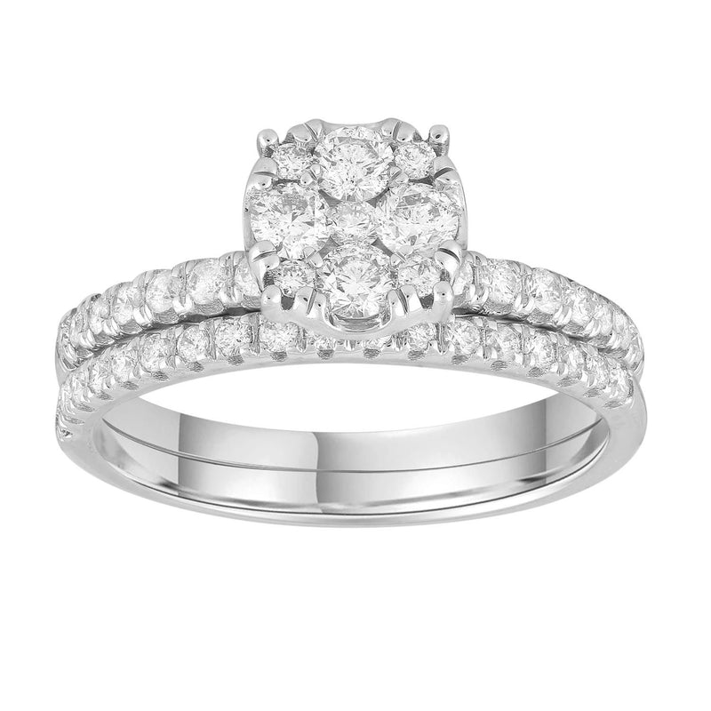 Engagment & Wedding Ring Set with 0.73ct Diamonds in 9K White Gold