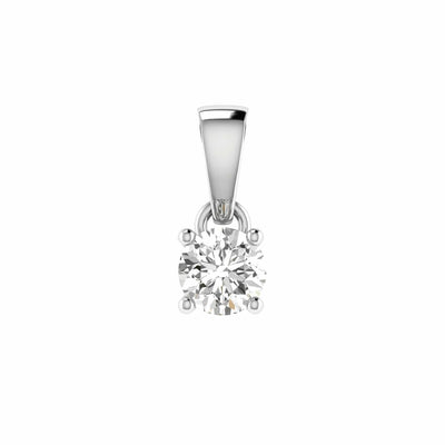 Diamond Solitaire Pendant With 0.50ct Diamonds In 18K White Gold