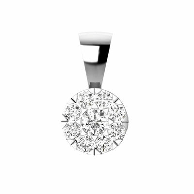 Cluster Diamond Pendant With 0.33ct Diamonds In 9K White Gold