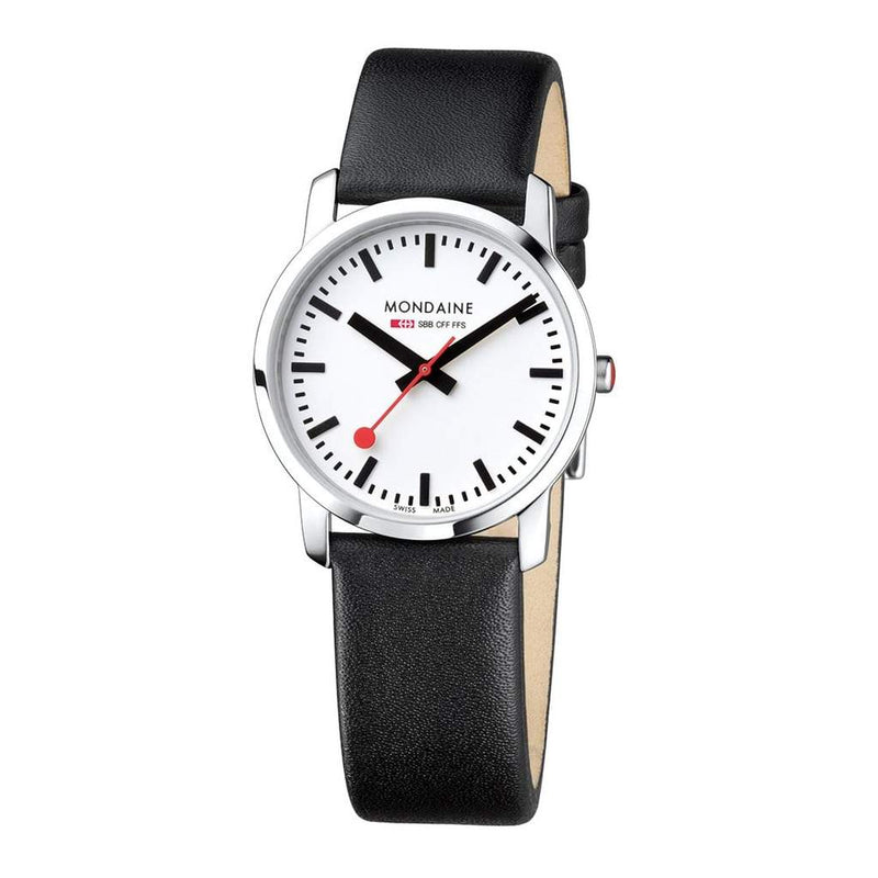 Mondaine Simply Elegant Black Leather Band Watch A400.30351.11SBB