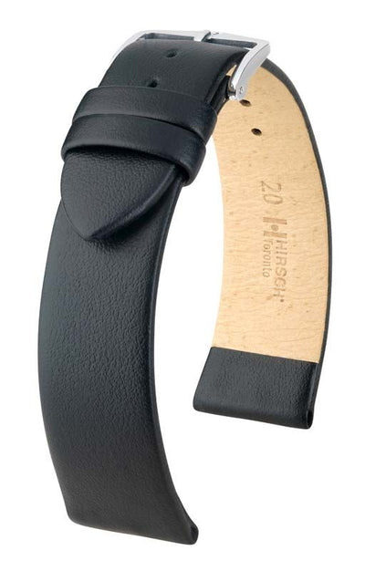 Hirsch Toronto L Flat Calfskin Black Leather Band