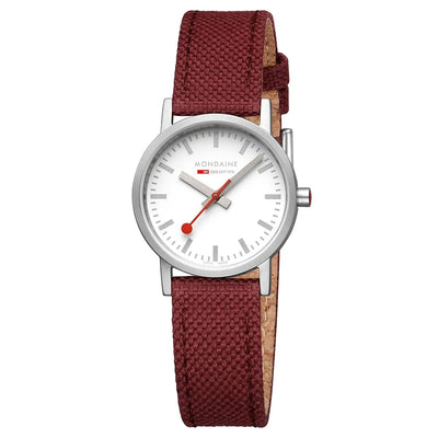 Mondaine Classic Modern Dark Cherry Red Watch