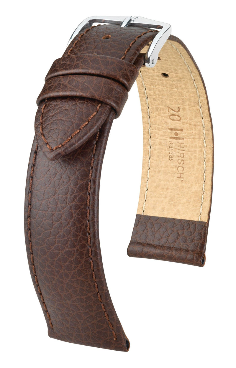 Hirsch Kansas Medium Brown Silver Buckle Strap