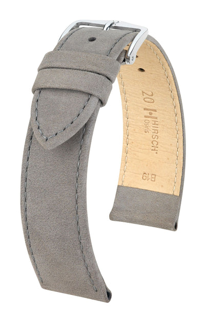 Hirsch Osiris Medium Grey Silver Buckle Strap