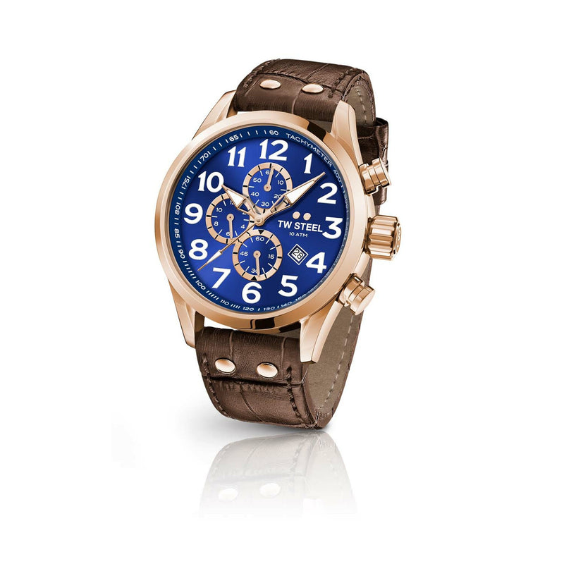 TW Steel Volante 45mm Chronograph Brown Leather