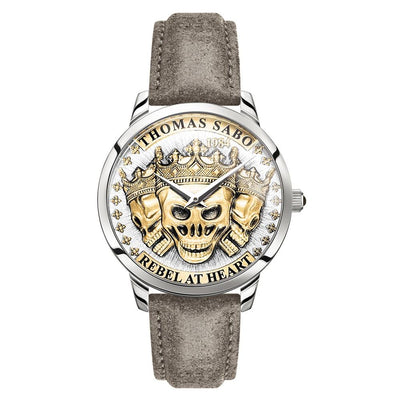 Thomas Sabo Rebel Kingdom Taupe Leather Skull Mens Watch