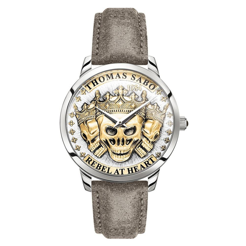 Thomas Sabo Rebel Kingdom Taupe Leather Skull Mens Watch