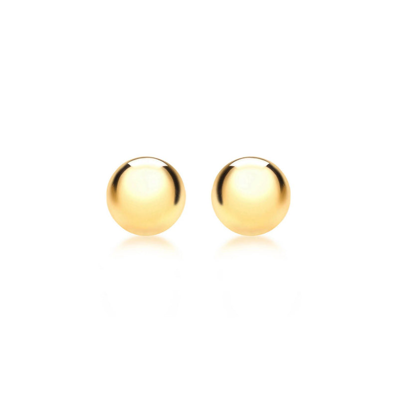 9K Yellow Gold Ball Stud Earrings 8mm