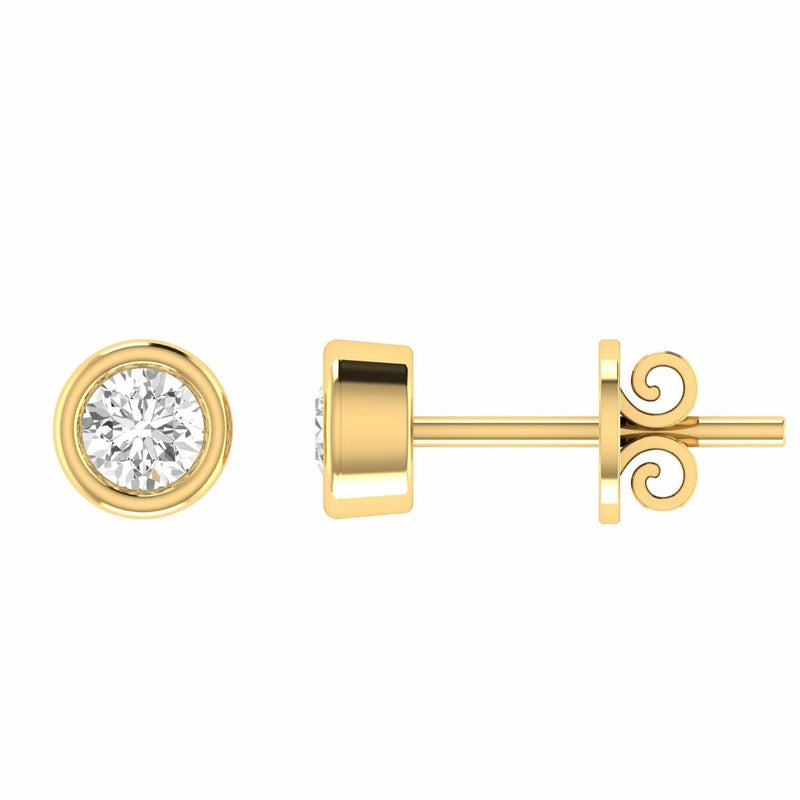 Diamond Stud Earrings With 0.18ct Diamonds In 9K Yellow Gold