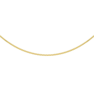 9K Yellow Gold Diamond Cut Box Chain 45cm