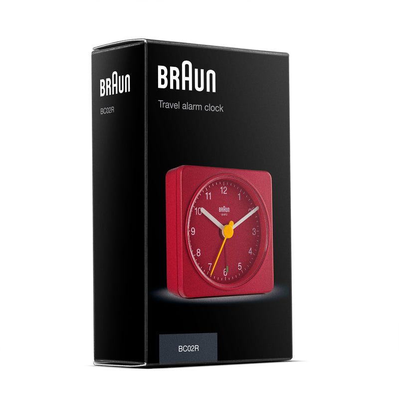 Braun Classic Travel Analogue Alarm Clock Red