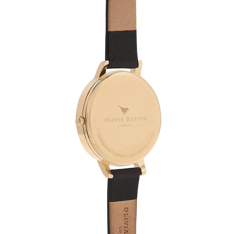 Olivia Burton Case Cuffs Gold Dial Black Watch - Gold