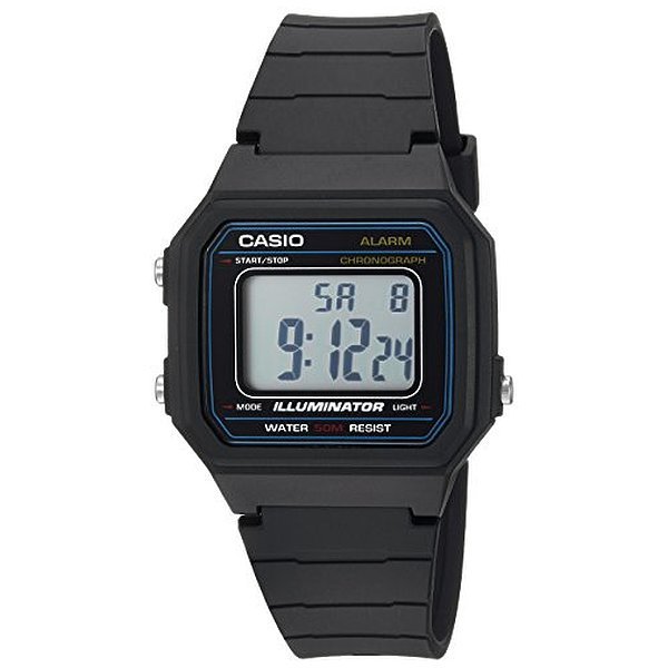 Casio Mens 'Classic' Quartz Resin Casual Watch, Color:Black Model: W-217H-1Av