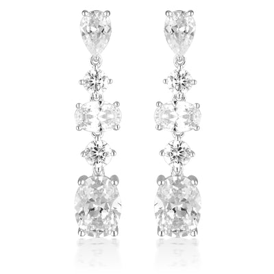 GEORGINI ICONIC BRIDAL CHRISTINA EARRINGS SILVER